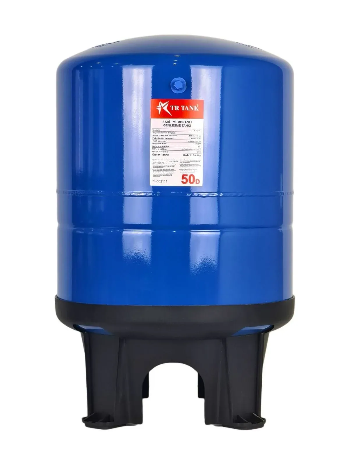 TR TANK 50 L 10 Bar  Sabit Mebranlı Dik Genleşme Tankı