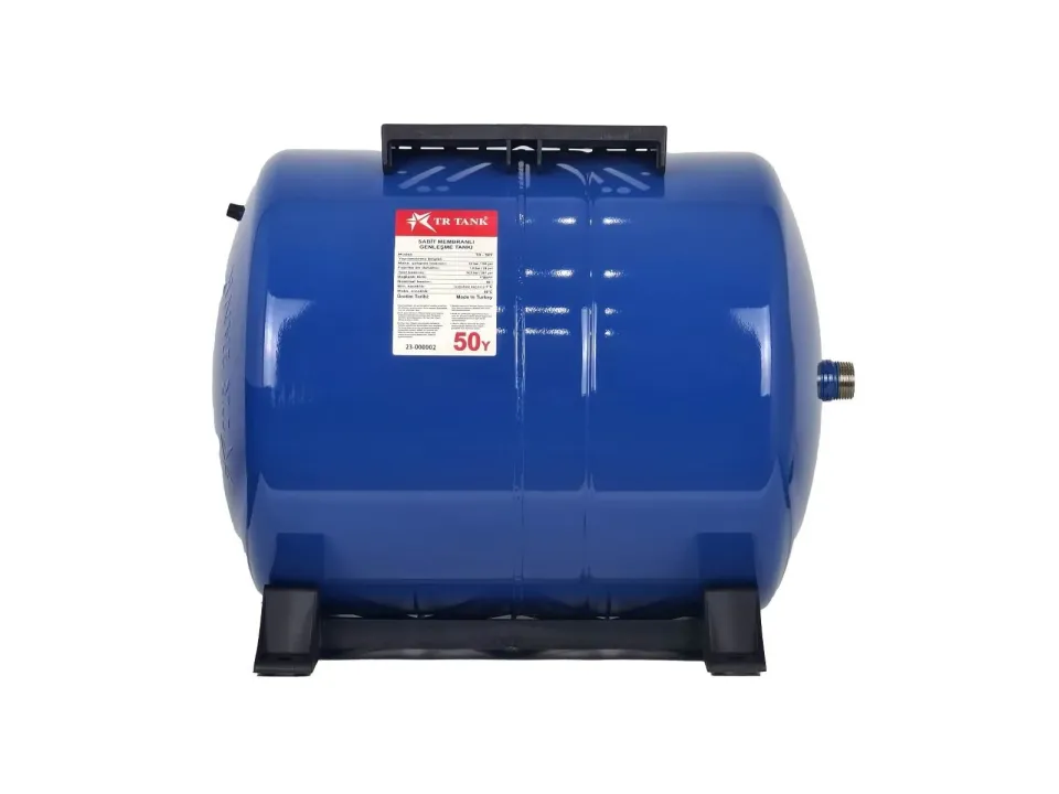 TR TANK 50 Y 10 Bar 50 Litre Sabit Mebranlı Yatık  Tank