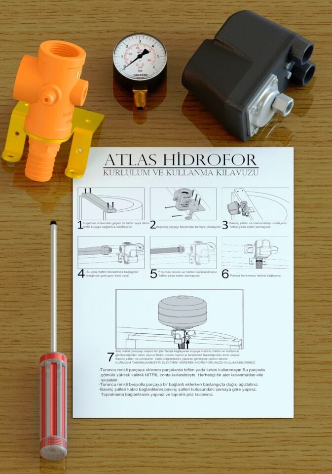 ATLAS 1/2'' Pompalı Dalgıç Hidrofor