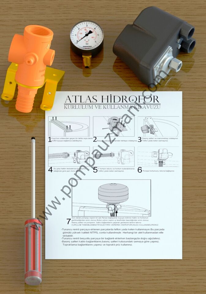 ATLAS 1/2'' Sebil Dalgıç Pompalı Hidrofor