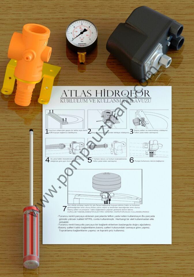 ATLAS 1'' Pompalı Flatörlü Dalgıç Hidrofor