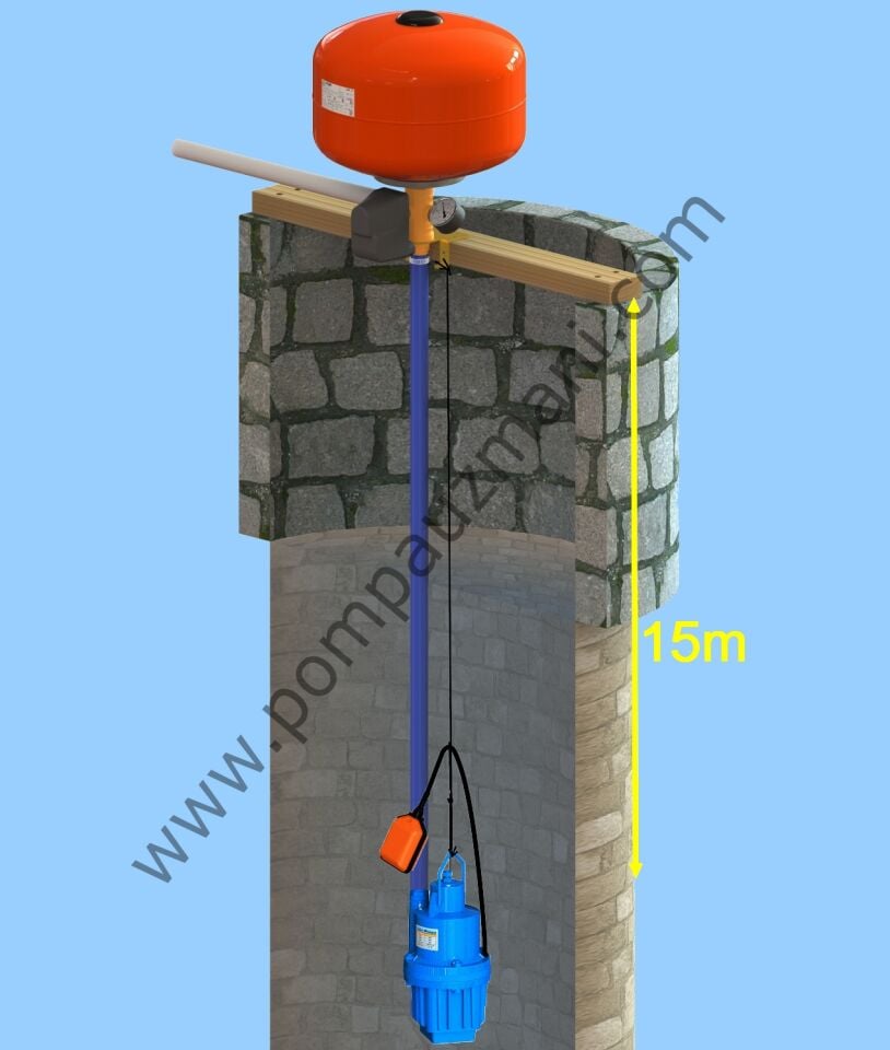 ATLAS 3/4'' Pompalı Flatörlü Dalgıç Hidrofor