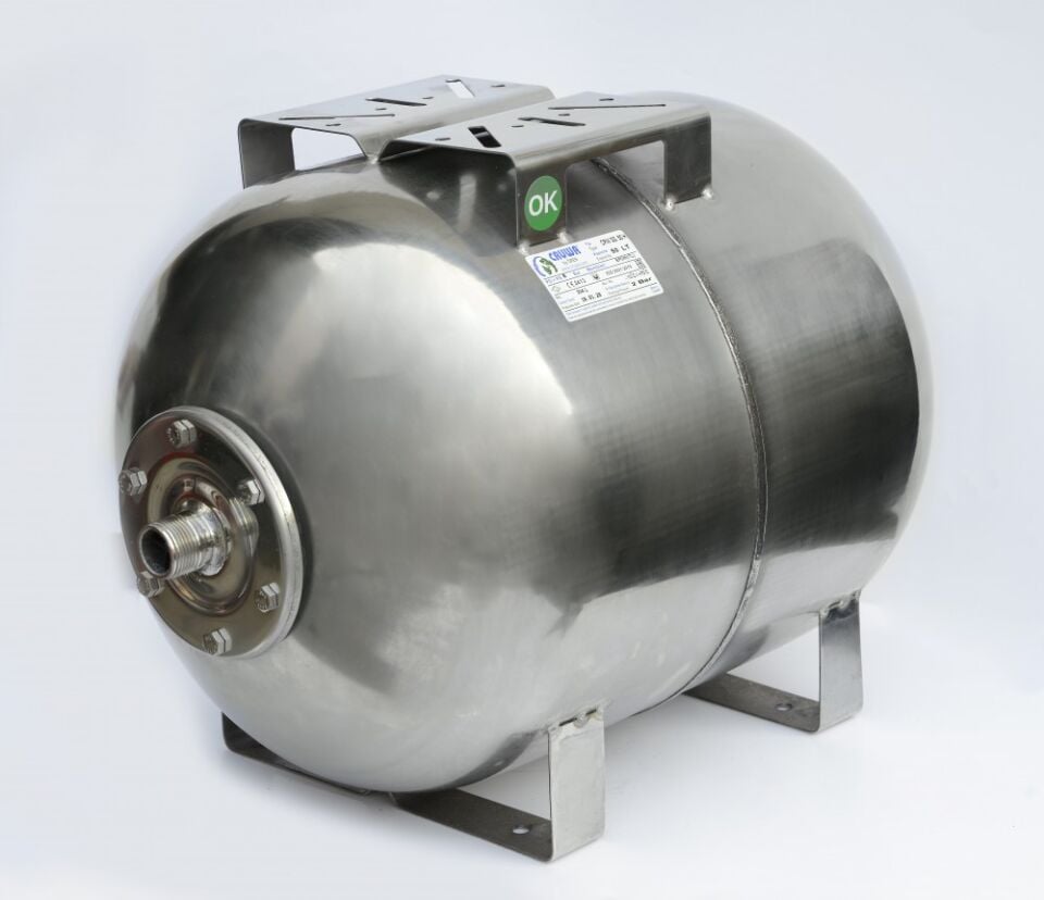 CRUWA CRW 50 Lt Yatık Paslanmaz (304) Genleşme Tankı