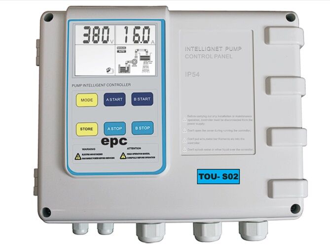 EPC TOU S02 Çift Pompa 7,5 HP-15 HP (5,5-11 Kw) Trifaze Elektronik Pano IP55