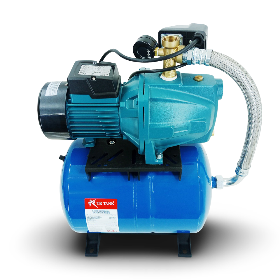 KAYSU 1 hp  Jet Hidrofor 4 Kat 4 Daire 24 lt Yatık TR Tanklı