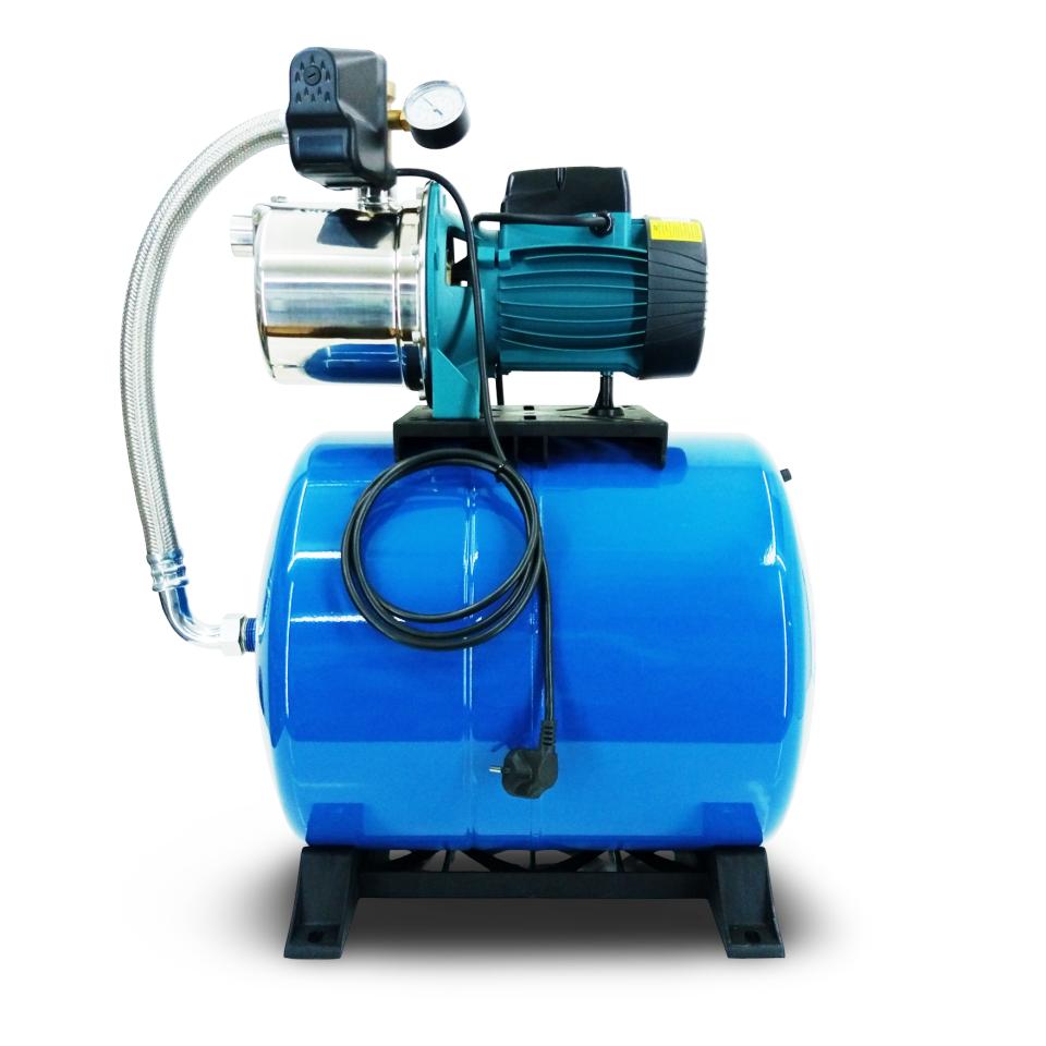 KAYSU 1,2 hp Paslanmaz Jet Hidrofor 8 Kat 10 Daire 50 lt Yatık TR Tanklı