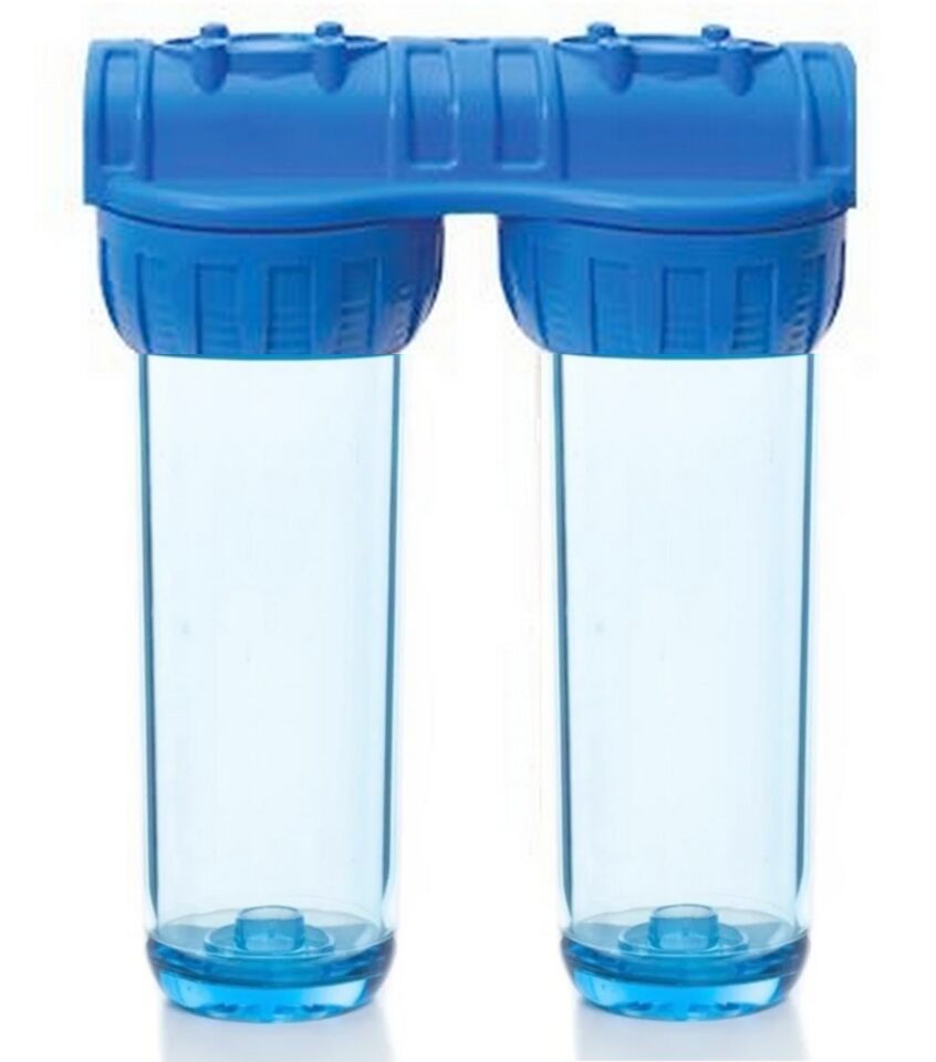 Tesisat Tipi Filtre Kabı 10'' ikili 3/4'' Bağlantılı