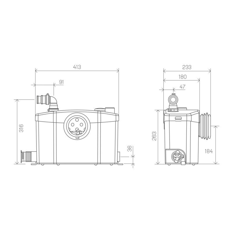 SANIHYDRO Sanipro XR Klozet + 3 Ünite Tahliye Cihazı